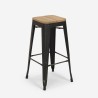 Seymour High Kitchen Table Set with 2 Black Metal and Wood Bar Stools Characteristics