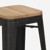 Seymour High Kitchen Table Set with 2 Black Metal and Wood Bar Stools Measures