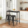 high table set for kitchen with 2 black wooden and metal bar stools seymour. Sale
