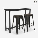 high table set for kitchen with 2 black wooden and metal bar stools seymour. On Sale