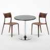 Cosmopolitan Set Made of a 70cm Black Round Table and 2 Colourful Parisienne Chairs Choice Of