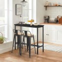 set of 2-style high bar stools with backrest, black industrial rexford table Offers
