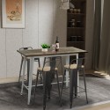 White Industrial High Table Set with 4 Palmyra Backrest Bar Stools Offers