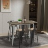 White Industrial High Table Set with 4 Palmyra Backrest Bar Stools Offers