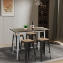 Swanton Vintage White Bar Table Set 120x60 with 4 Tall Stools Offers