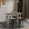 Swanton Vintage White Bar Table Set 120x60 with 4 Tall Stools Offers