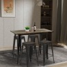 set 4 stools high bar table industrial kitchen 120x60 farley Offers