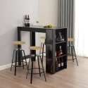 High kitchen table set 120x60cm 4 swivel adjustable Redmond stools Model