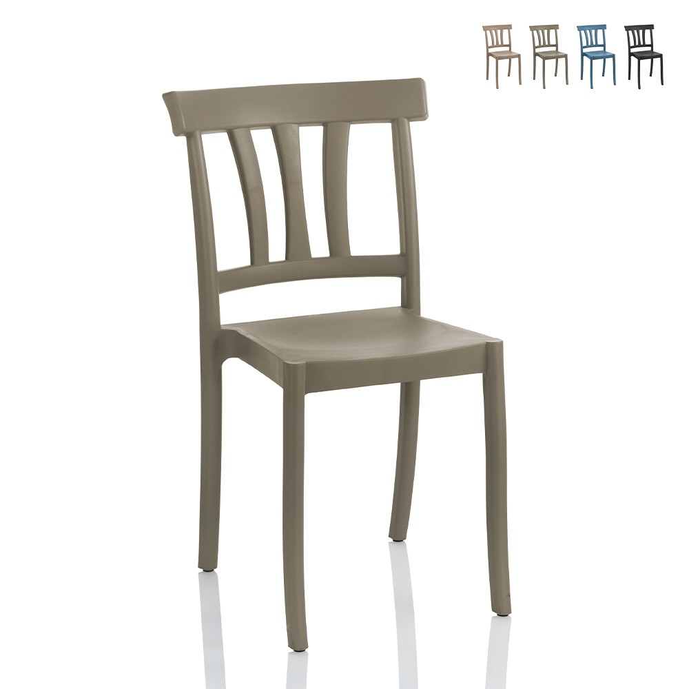 Classic Style Polypropylene Bar and Kitchen Chair for Restaurant, Outdoor Use - Peach