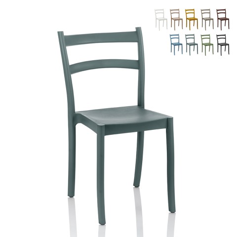 Kitchen chair in polypropylene for outdoor bar restaurant garden Cleo. Promotion