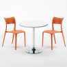Long Island Set Made of a 70cm White Round Table and 2 Colourful Parisienne Chairs Model