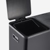 60 liter waste bin with 2 pedal-operated bins for separate collection Lindo XL Measures