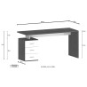 Modern office desk with 3 drawers 160x60x75cm New Selina Basic. 