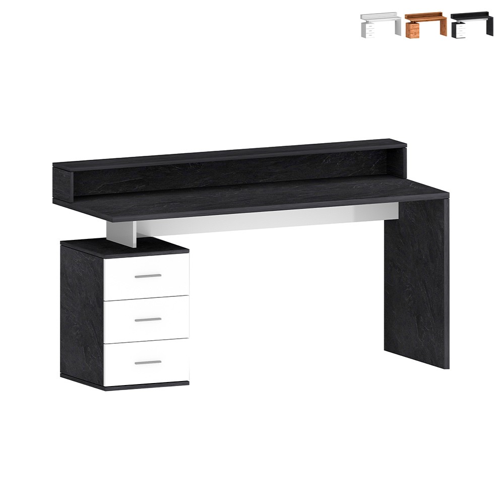 Office Desk 160x60x90cm with 3 Drawers and Hutch New Selina S Plus