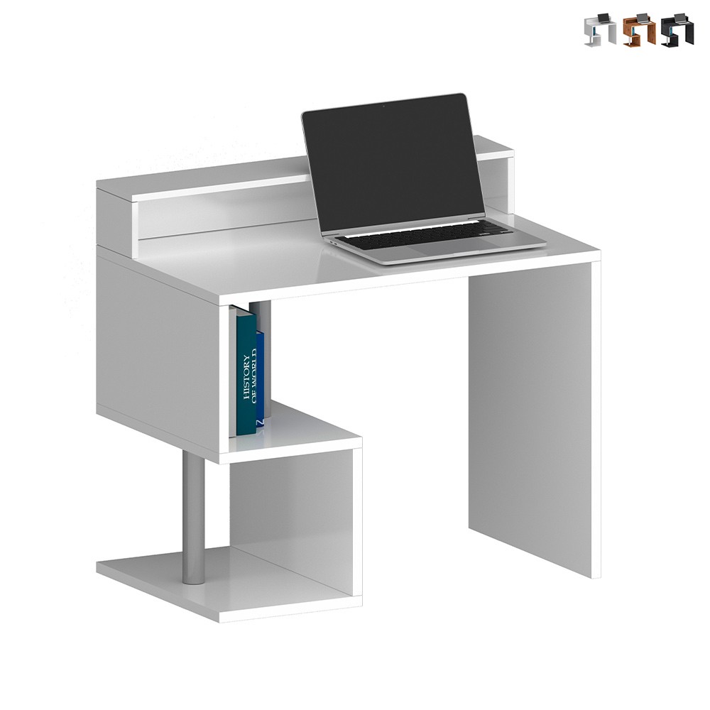 Space-Saving Home Office Desk 100x50x92.5cm with Esse 2 Plus Shelf