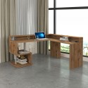 Modern Angle Corner Office Desk Design with Raised Shelf Esse 2 A Plus Discounts