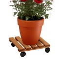Plant Flower Pot Trolley 30x30cm in Wood with Videl QS Wheels On Sale