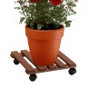 Wooden flower pot trolley with wheels 35x35cm plants flowers Videl QM On Sale
