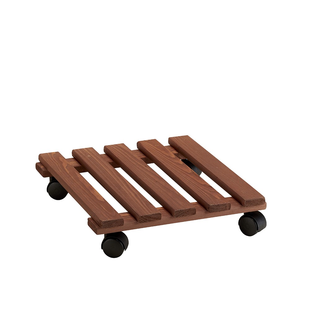 Wooden Plant Trolley with Wheels 35x35cm for Flowers and Plants Videl QM