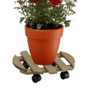 Round wooden plant pot trolley Ø35 with Videl TS wheels On Sale