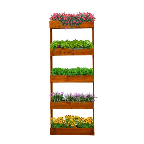 Ortolegno vertical planter 5 tubs balcony terrace 71x16x164 Balcony Promotion