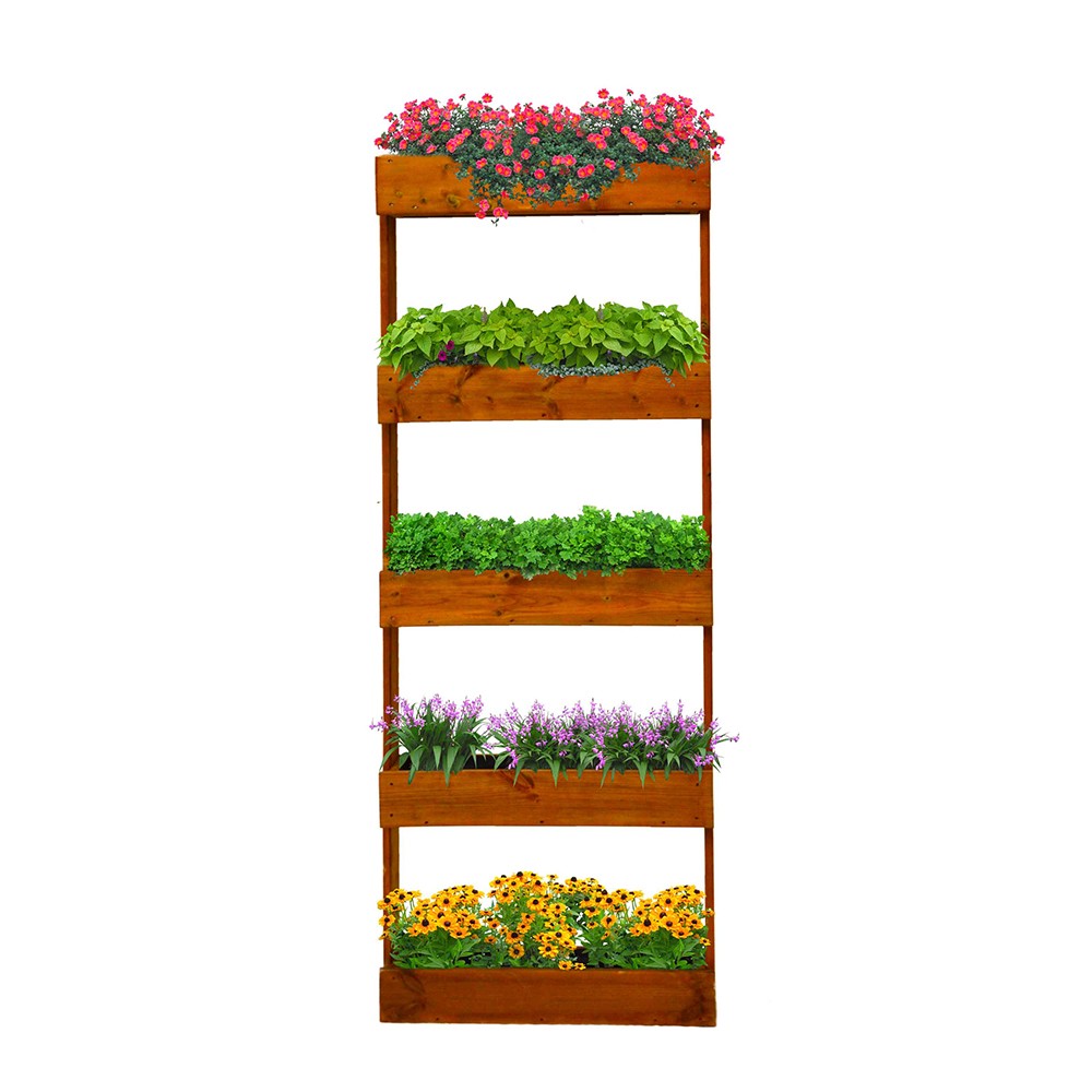 Ortolegno vertical planter 5 tubs balcony terrace 71x16x164 Balcony