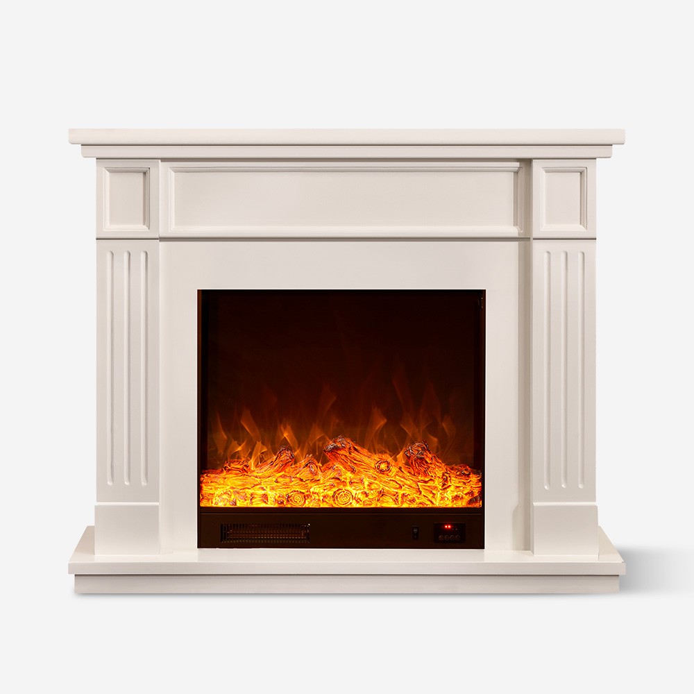 Low-Consumption 1500W Electric Fireplace with White Frame Göteborg