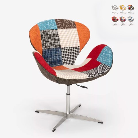 Swivel chair design patchwork style adjustable height Stork Promotion
