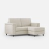 Modern living room 2-seater sofa with Marrak 120P fabric pouf 