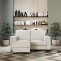 Modern living room 2-seater sofa with Marrak 120P fabric pouf 