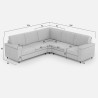 Modern 5-Seater Corner Sofa in Fabric 226x226cm Marrak 12AG 