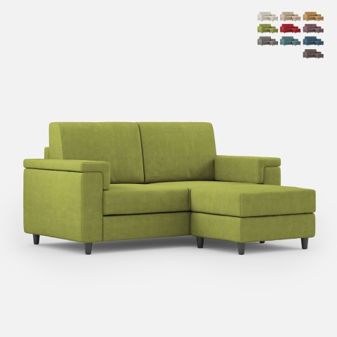 Modern 2-seat living room sofa in fabric 168cm with Marrak 140P pouf Promotion