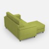 Modern 2-seat living room sofa in fabric 168cm with Marrak 140P pouf 