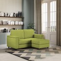 Modern 2-seat living room sofa in fabric 168cm with Marrak 140P pouf Measures