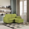 Modern 2-seat living room sofa in fabric 168cm with Marrak 140P pouf Measures