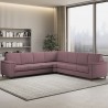 Corner sofa 7 seats in fabric with peninsula 286x286cm Marrak 18AG Measures