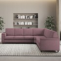 Corner sofa 7 seats in fabric with peninsula 286x286cm Marrak 18AG 