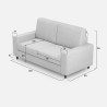2-Seater Fabric Sofa 168cm Classic Modern Design Sakar 140 