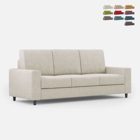 Living room sofa 3 seats in elegant modern fabric 208cm Sakar 180 Promotion
