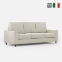 Sakar 180 Modern Elegant 3-Seater Fabric Sofa 208cm 