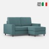 2-seater modern fabric sofa 168cm with Sakar 140P ottoman footrest Measures