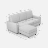 Living room sofa 3 seats 208cm with Sakar 180P fabric pouf 