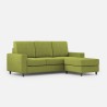 Living room sofa 3 seats 208cm with Sakar 180P fabric pouf 