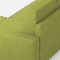 Sakar 180P 3-Seater Sofa with Ottoman, 208cm, Fabric Upholstery for Living Room 