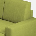 Sakar 180P 3-Seater Sofa with Ottoman, 208cm, Fabric Upholstery for Living Room 