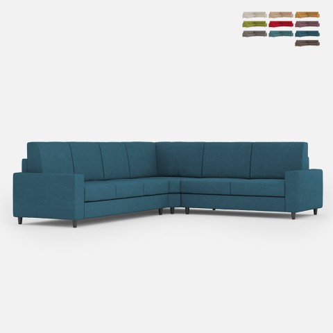 Large corner sofa in fabric 6 seats 286x226cm modern Sakar 18AG Promotion