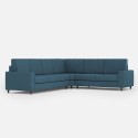 Large corner sofa in fabric 6 seats 286x226cm modern Sakar 18AG 