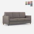 3-seater modern design sofa 198cm in padded Karay 180 fabric Promotion
