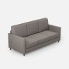 3-seater modern design sofa 198cm in padded Karay 180 fabric 