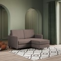 Modern fabric sofa 2 seats 158cm with pouf footrest Karay 140P Measures